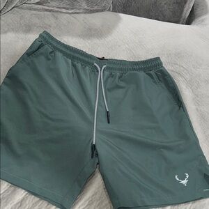 Bucked up Men's Athletic Drawstring Shorts in Forest Green